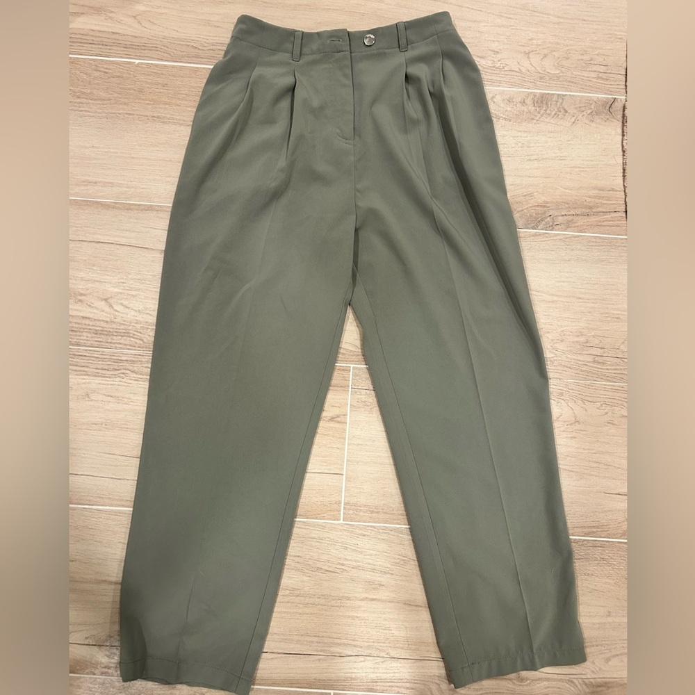 Lulu's Sage Green Pleated Trousers